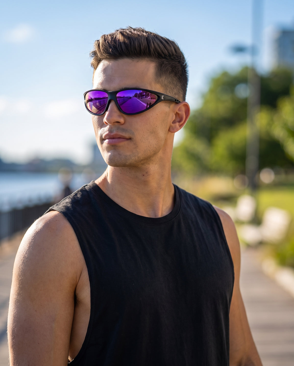 RUNDR Apex Sunglasses in Black-Purple#Color_Black-Purple