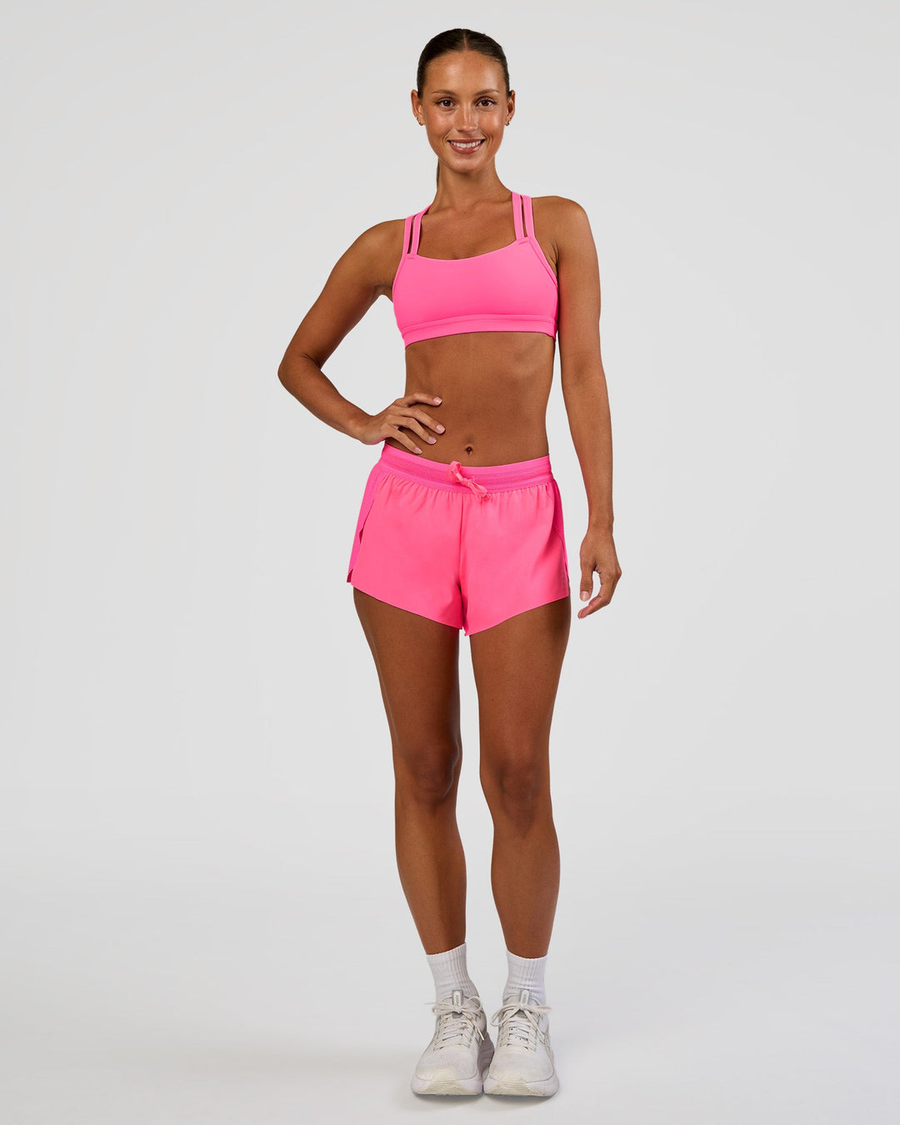 Tempo Mid-Rise Running Short Neon Pink