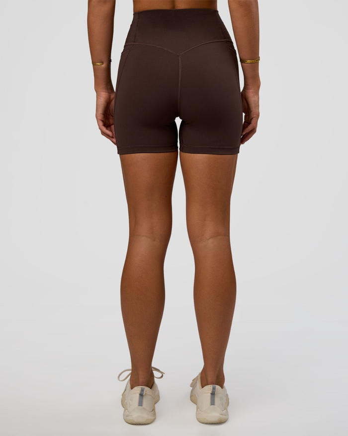V-Contour High-Rise Pocket Shorts Brown / XS