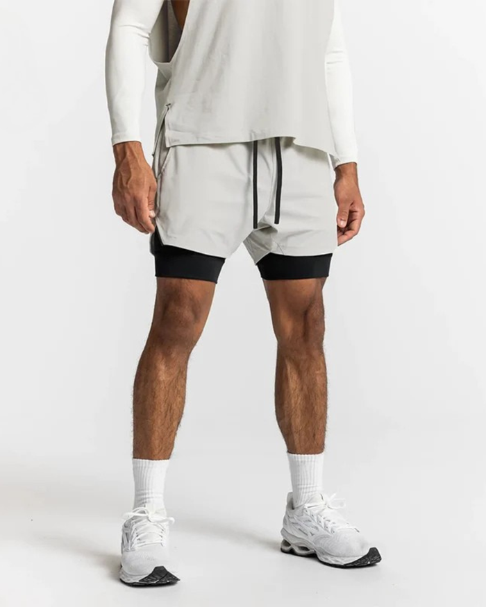 Stride 2-in-1 Training Shorts Taupe