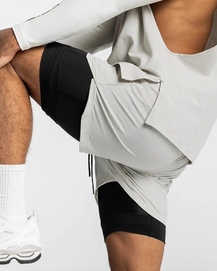 Stride 2-in-1 Training Shorts Stone