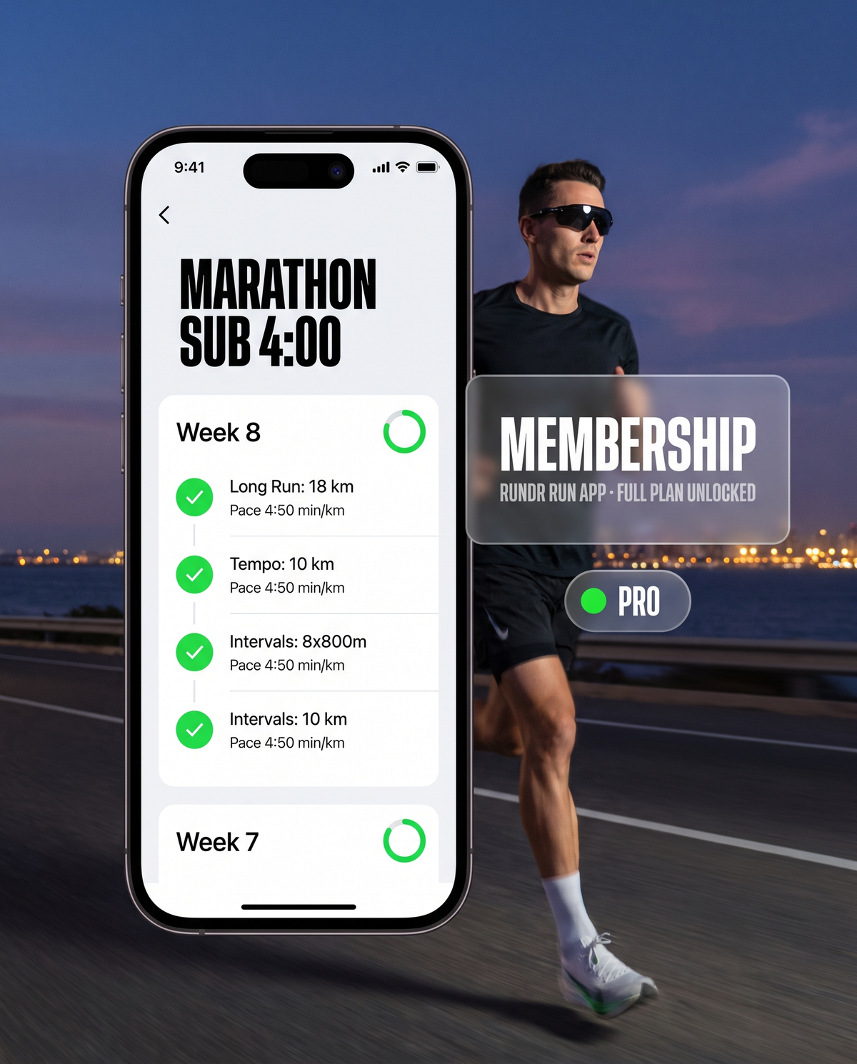 RUNDR Run App Membership, full training plan unlocked