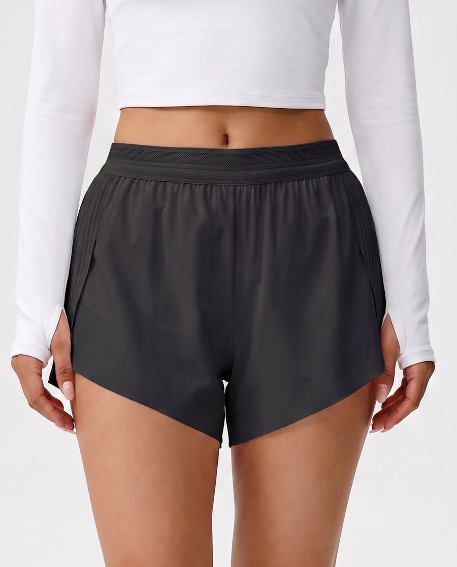 Tempo Pantaloncino da Corsa a Vita Media Nero