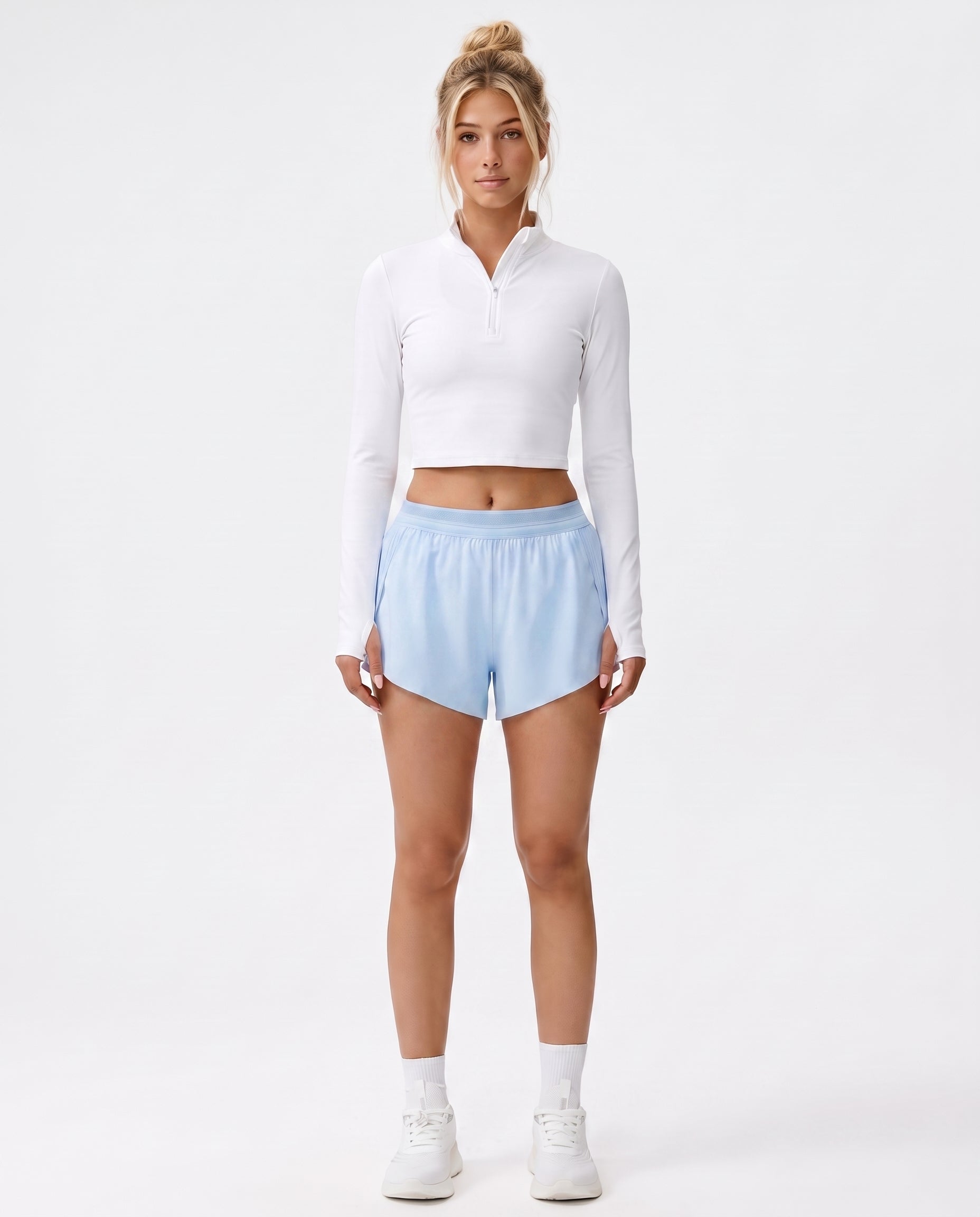 RUNDR Tempo Mid-Rise Running Short in Blue#Color_Blue