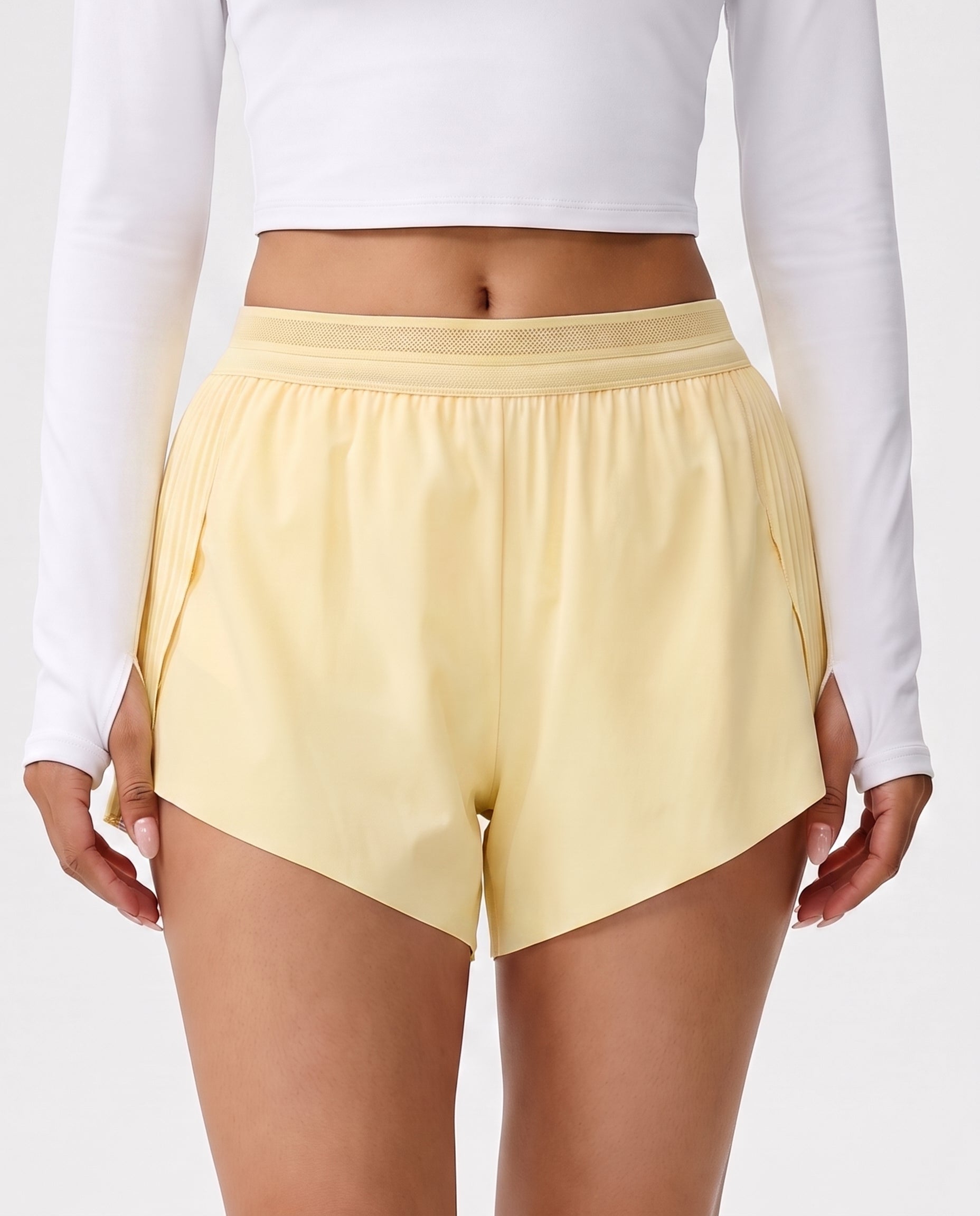 RUNDR Tempo Mid-Rise Running Short in Yellow#Color_Yellow