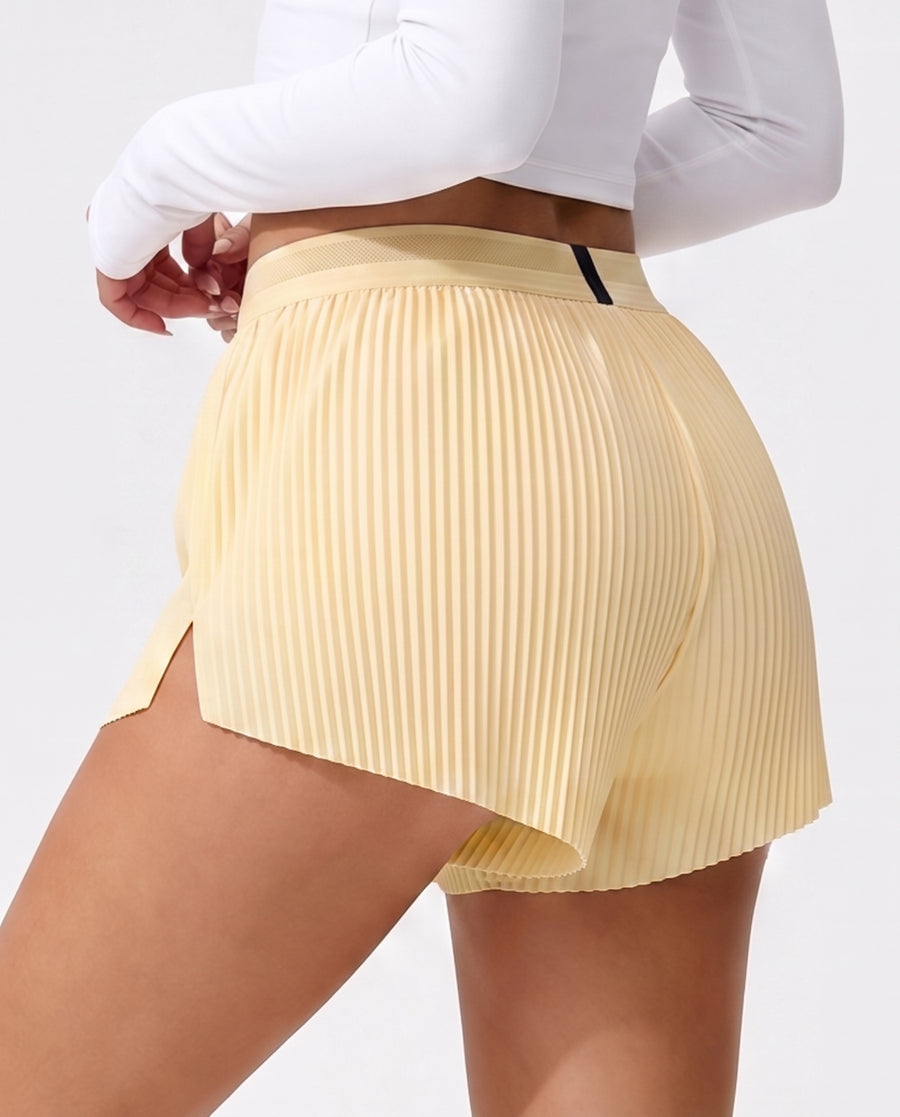 Tempo Pantaloncino da Corsa a Vita Media Giallo