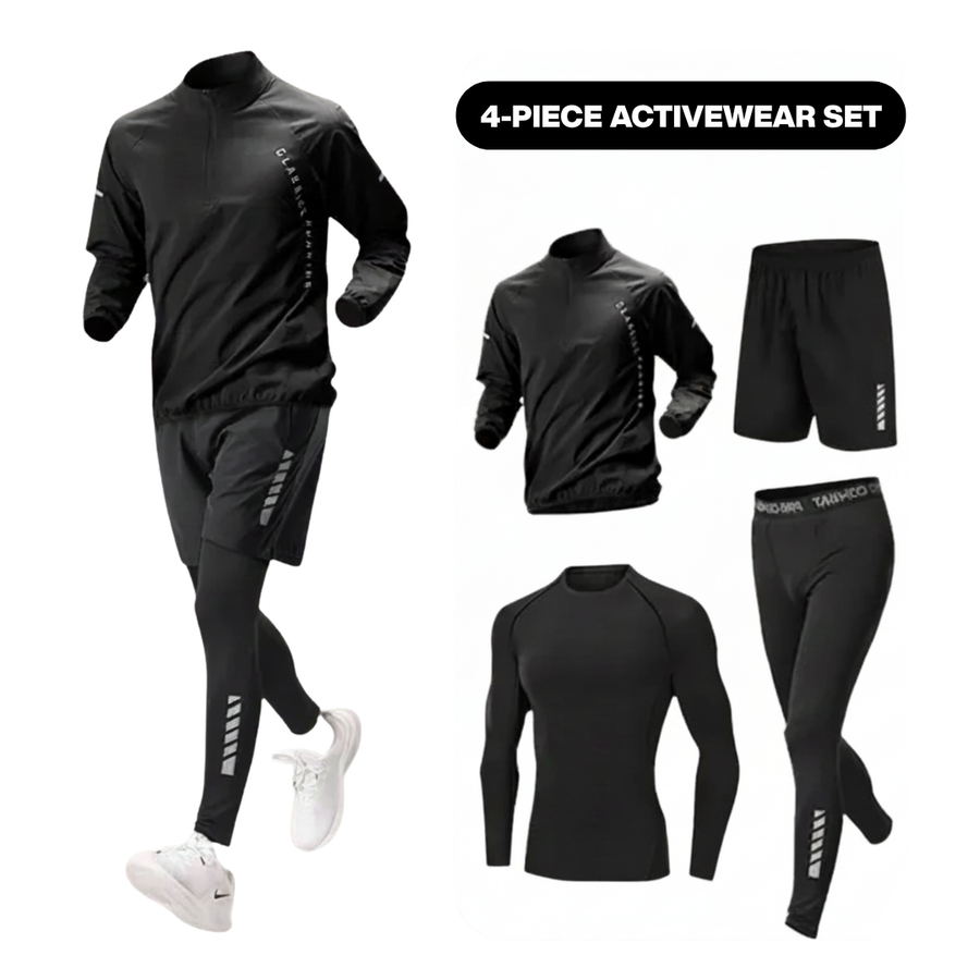 4-Piece Activewear Set Black