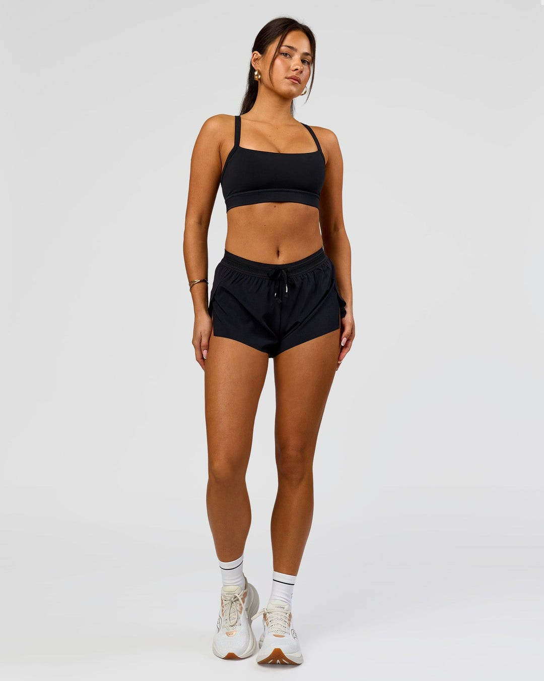 RUNDR Tempo Mid-Rise Running Short in Black