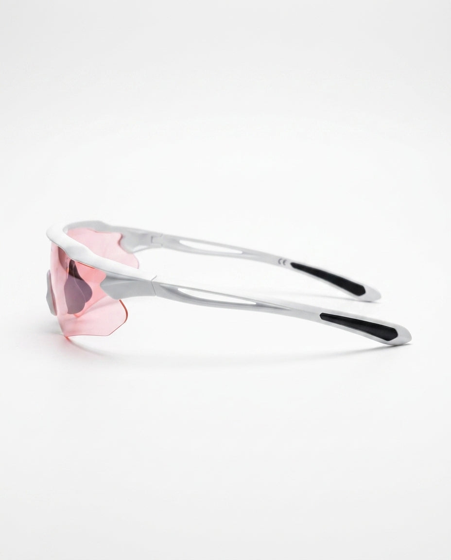 RUNDR Aura Sunglasses in White-Pink#Color_White-Pink