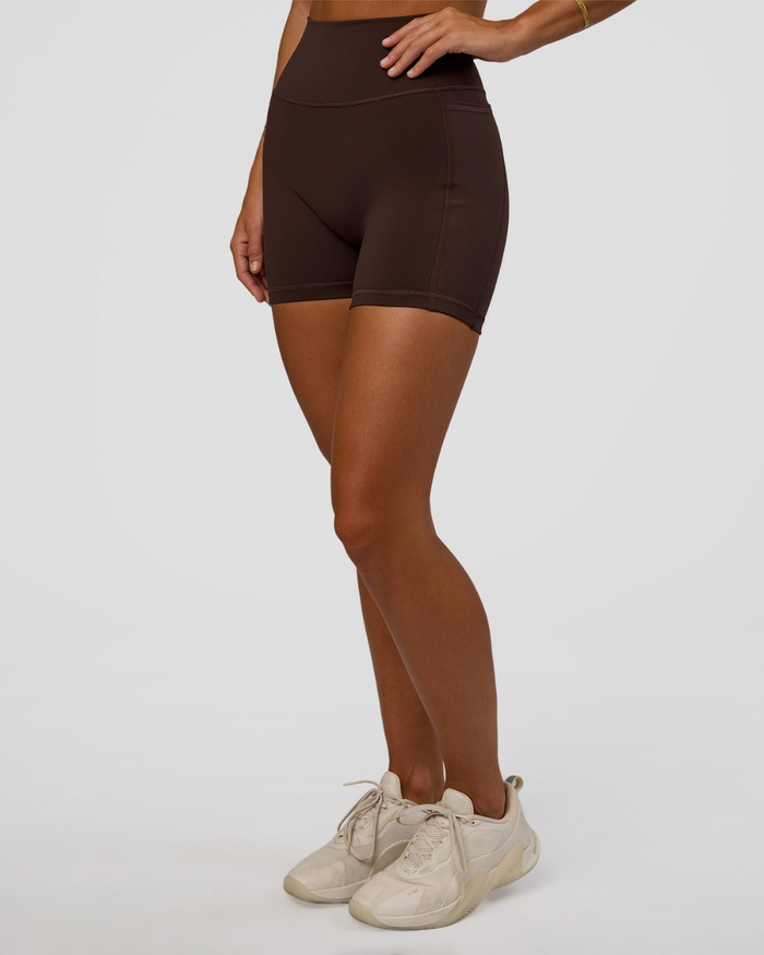 V-Contour High-Rise Pocket Shorts Brown / XS