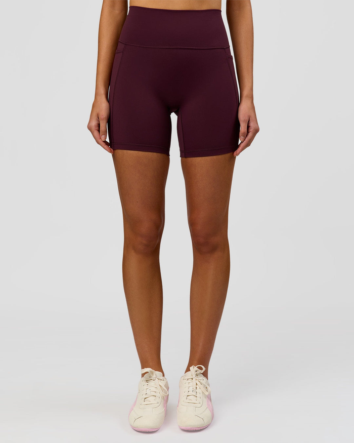 V-Contour High-Rise Pocket Shorts Maroon / XS