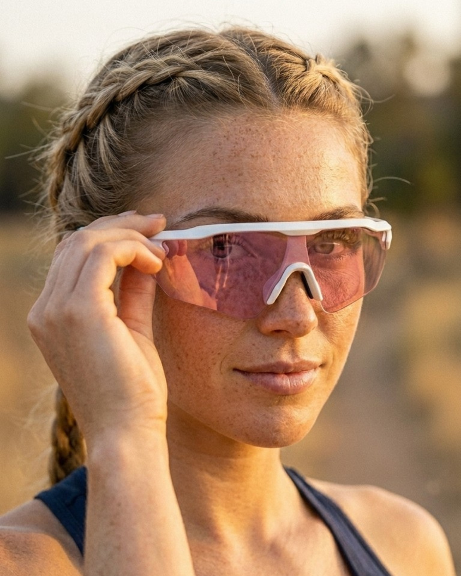 Aura Sonnenbrille Weiß/Rosa