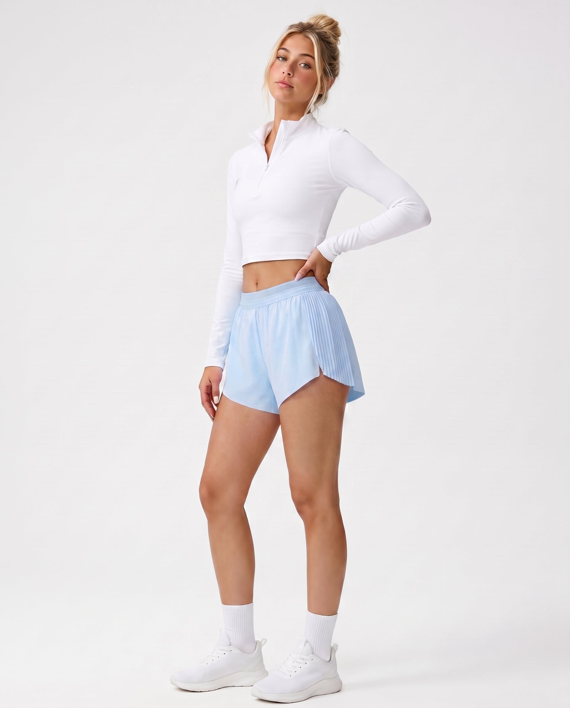 RUNDR Tempo Mid-Rise Running Short in Blue#Color_Blue