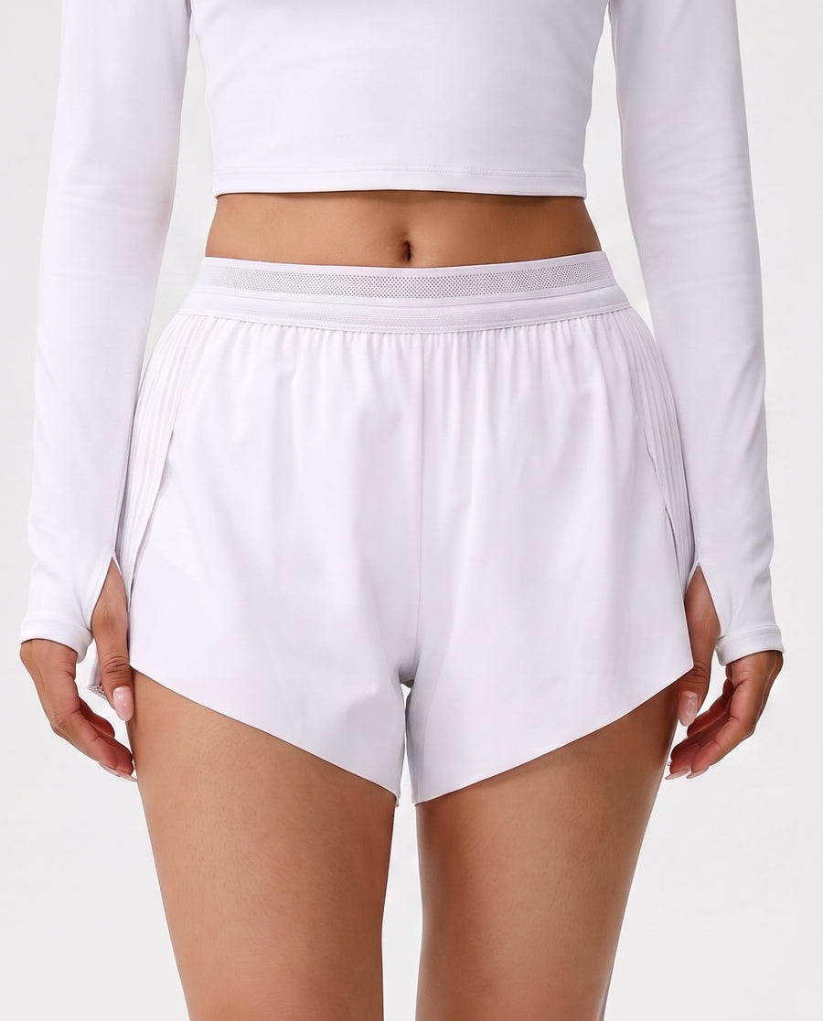 Tempo Mid-Rise Laufshort Weiß