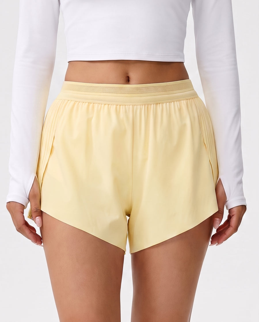 Tempo Mid-Rise Laufshort Gelb