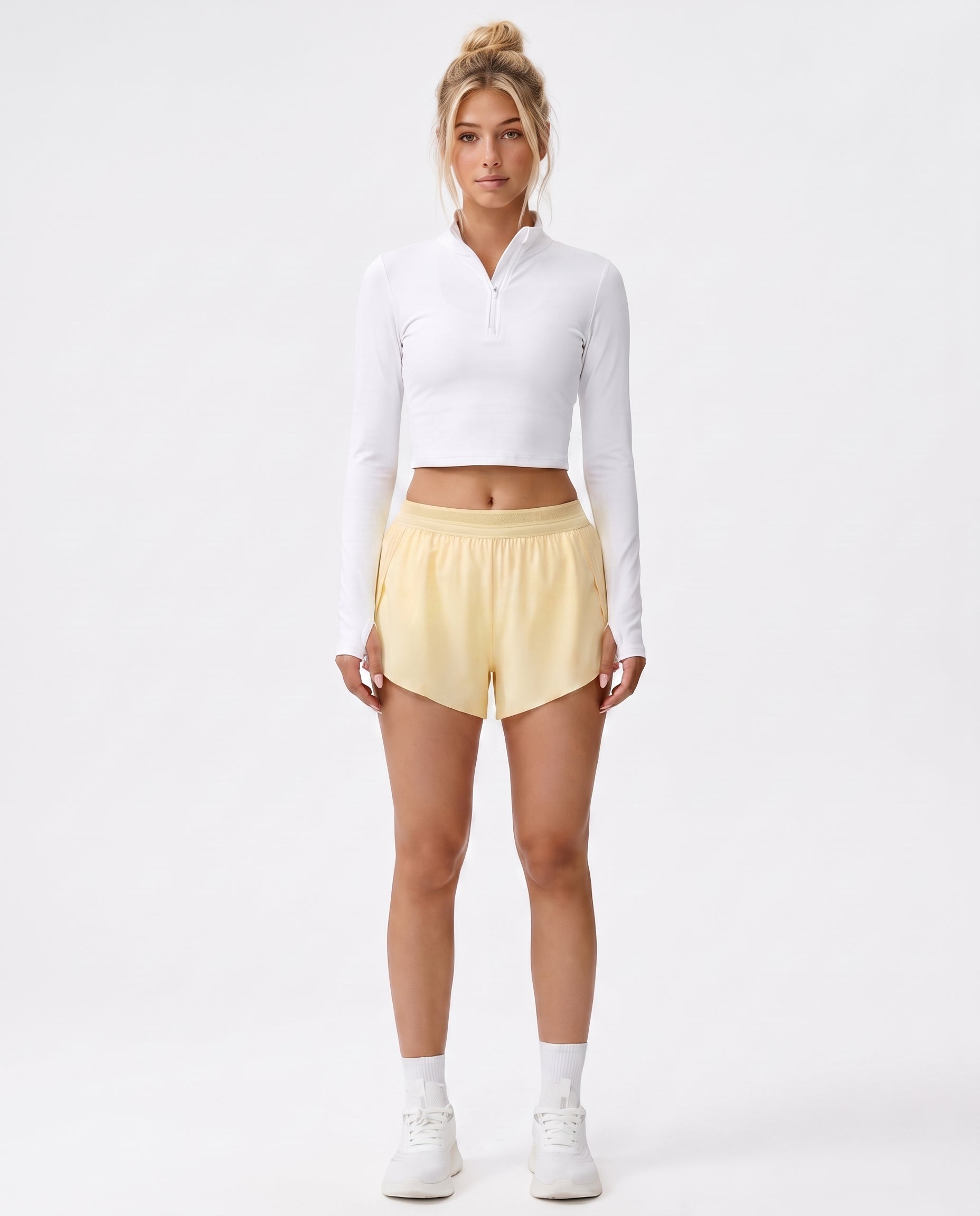 RUNDR Tempo Mid-Rise Running Short in Yellow#Color_Yellow