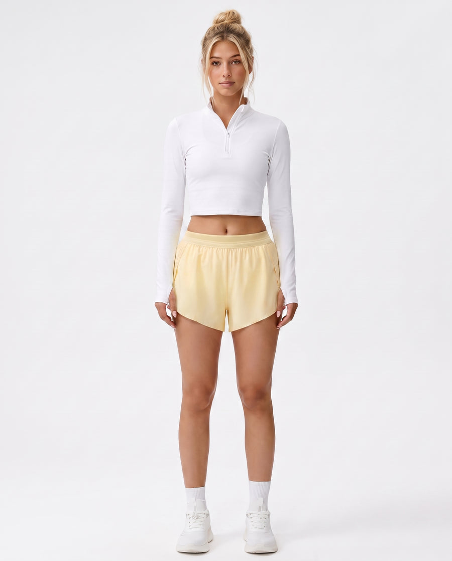 Tempo Mid-Rise Laufshort Gelb